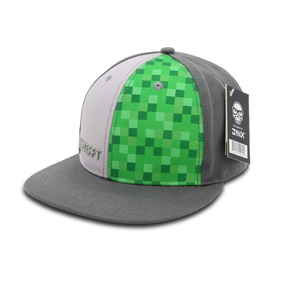 Зелёная-серая кепка по тематике Майнкрафт